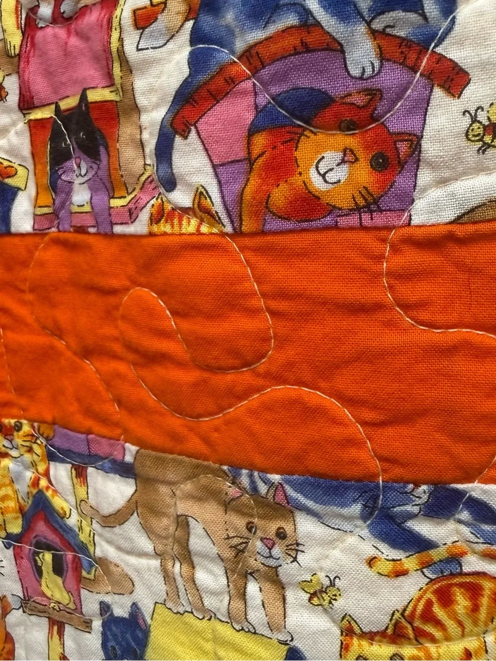 Handmade Yellow and Blue Patchwork Lap Quilt - Vibrant Home Bedding